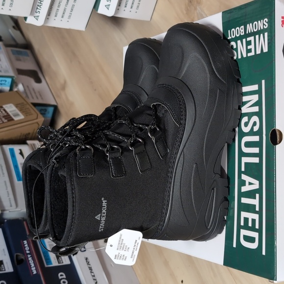 Staheekum Men's Snow Boots Cold Rated -20, Black - Picture 1 of 6